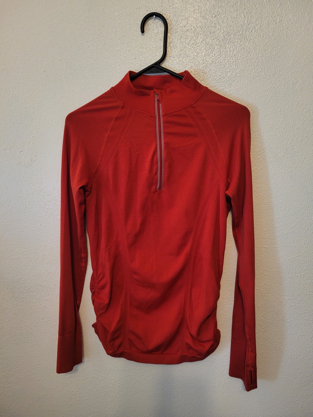 Athleta Womans Fastest Track Half Zip Athletic Top - Red Size Medium